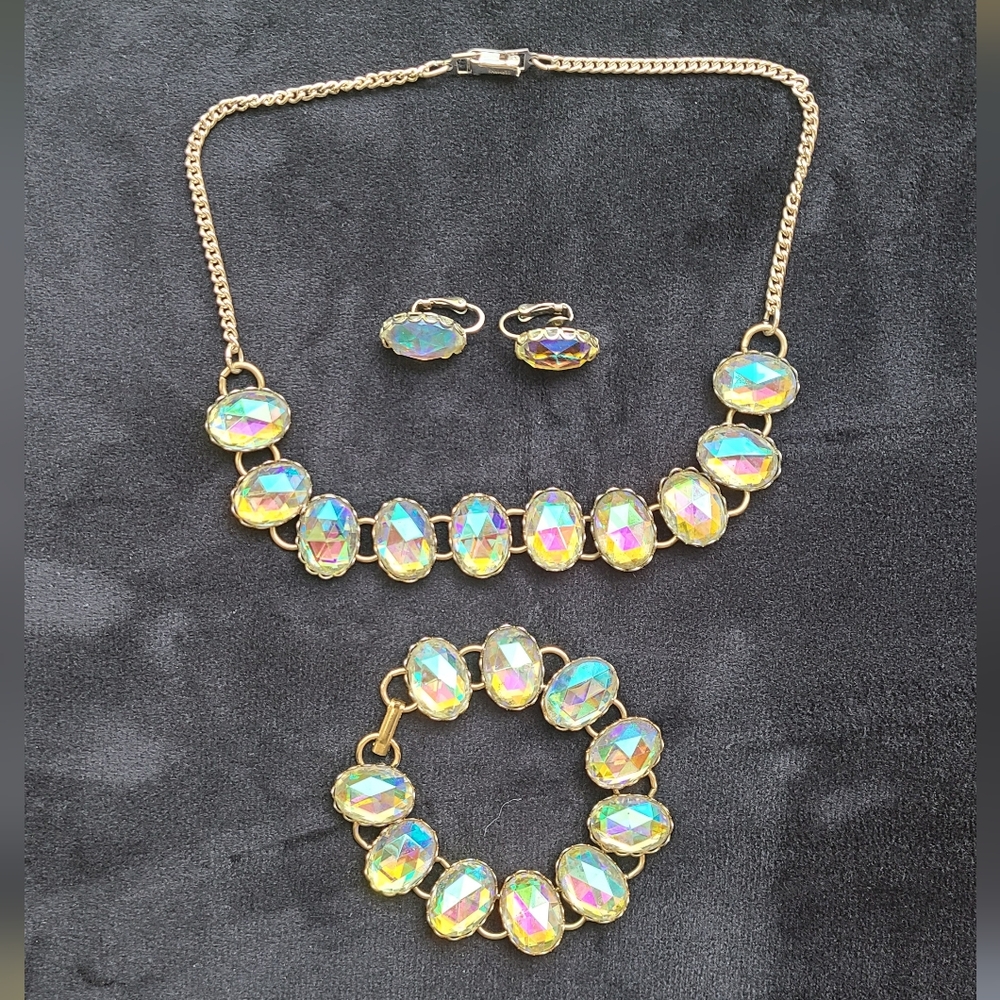 Vintage Glass Jewelry Set Made In Germany